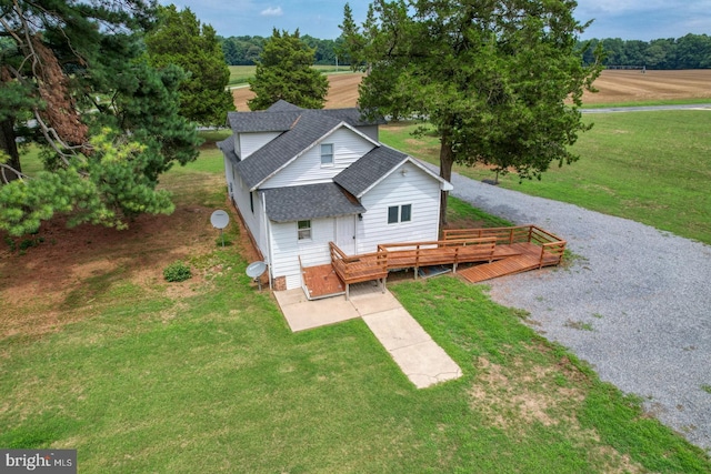 aerial view with a rural view