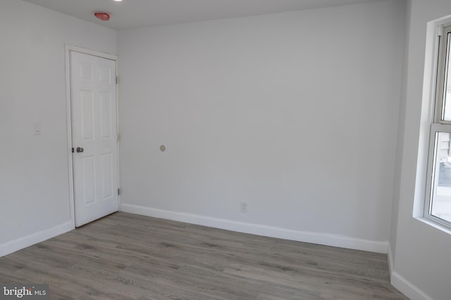 empty room featuring light wood-type flooring