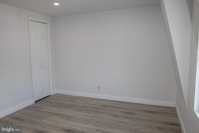 unfurnished room featuring light wood-type flooring