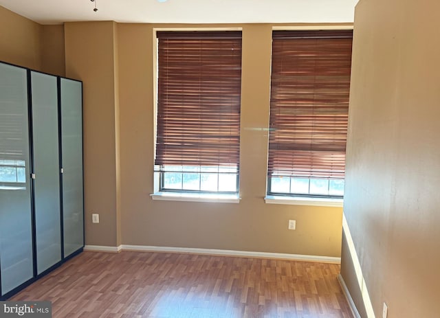 interior space featuring a wealth of natural light and light hardwood / wood-style flooring