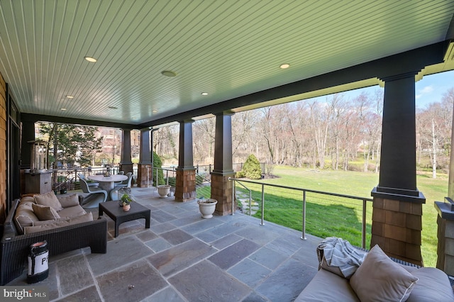 view of patio with an outdoor hangout area