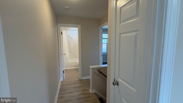 hallway featuring light hardwood / wood-style floors