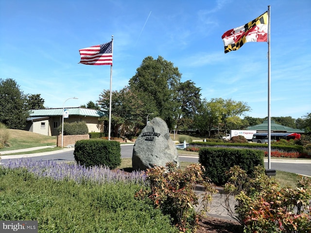 view of community sign