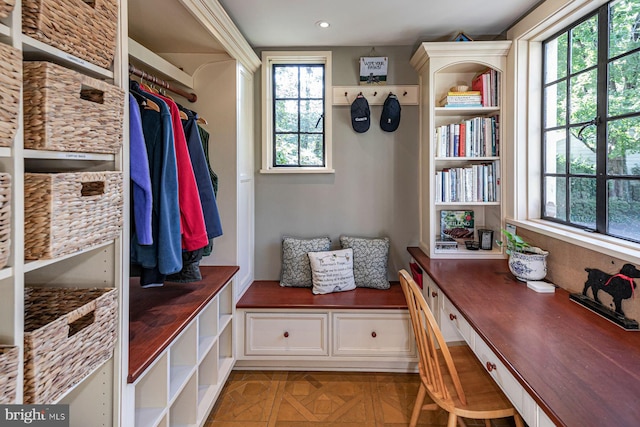 mudroom with plenty of natural light