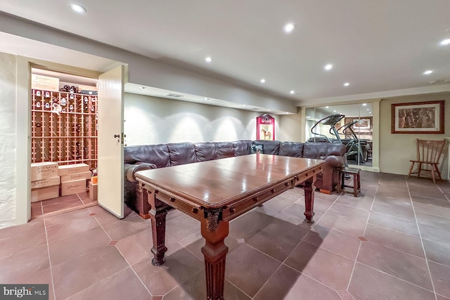 playroom with tile patterned floors