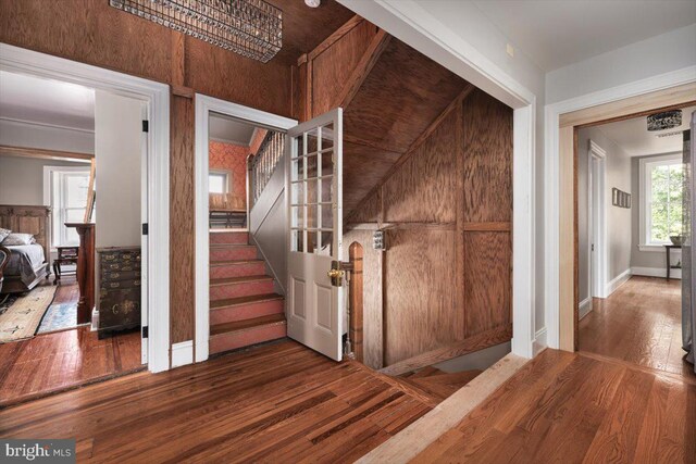 laundry room with stacked washer and clothes dryer