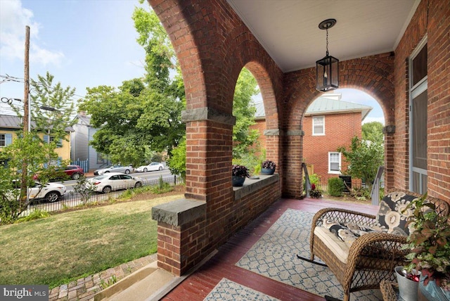 view of patio featuring covered porch