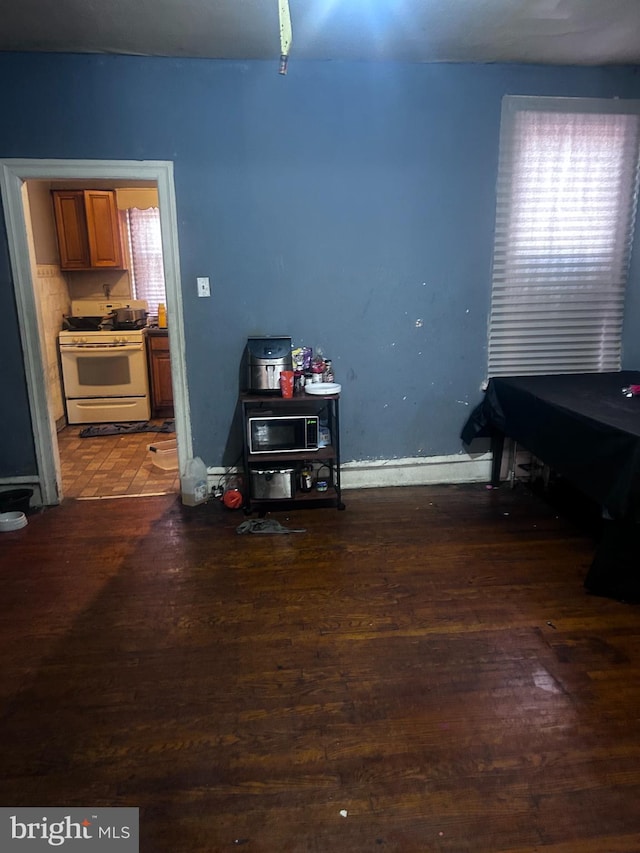 misc room with dark hardwood / wood-style floors and a healthy amount of sunlight