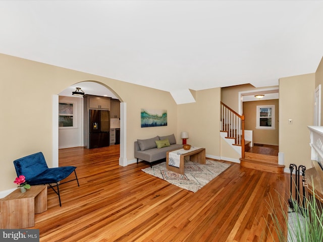 living room featuring light hardwood / wood-style floors