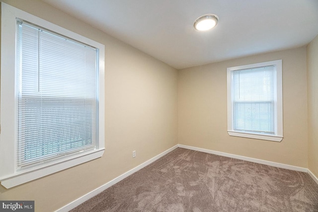 carpeted spare room with plenty of natural light