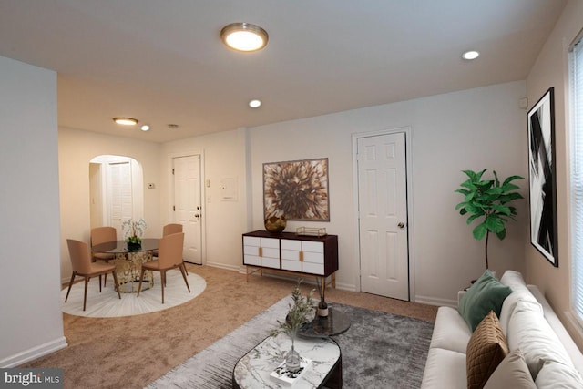 view of carpeted living room