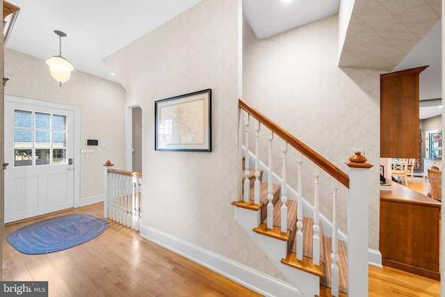 foyer featuring light hardwood / wood-style floors