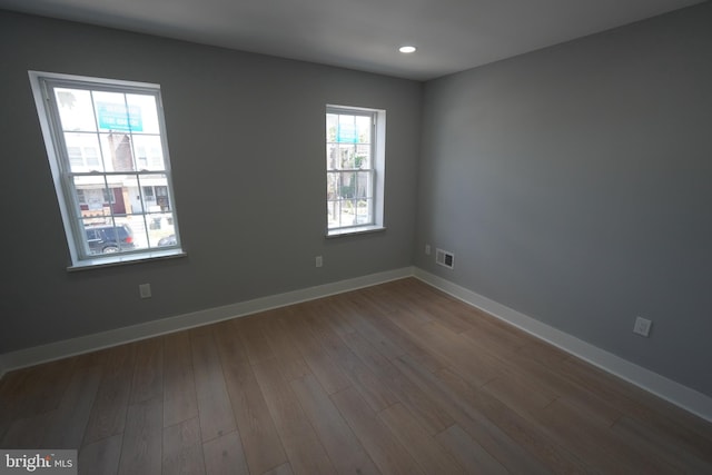 empty room featuring light wood-type flooring