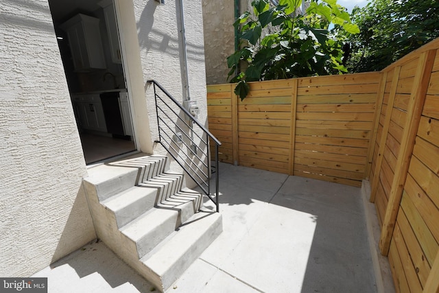 view of patio / terrace featuring sink