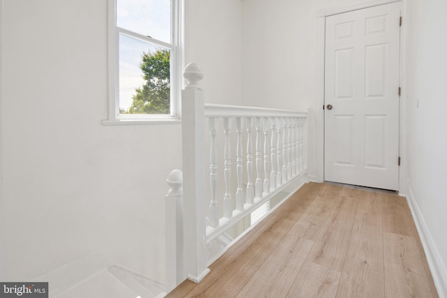 hall featuring light hardwood / wood-style flooring