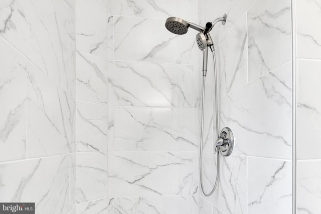 interior details featuring tiled shower