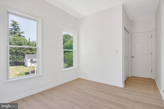 empty room featuring light wood-type flooring