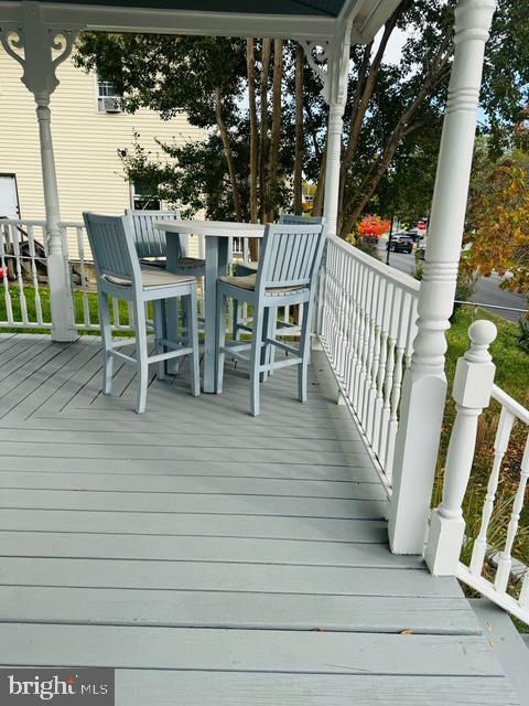 deck with a porch