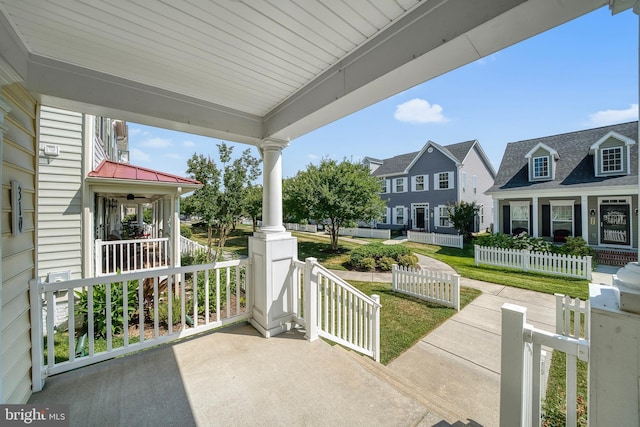 view of patio featuring covered porch