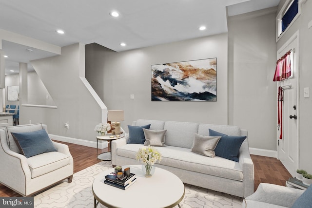 living room featuring hardwood / wood-style floors