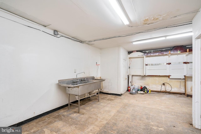 basement featuring sink