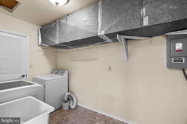 laundry area with sink and washer / dryer