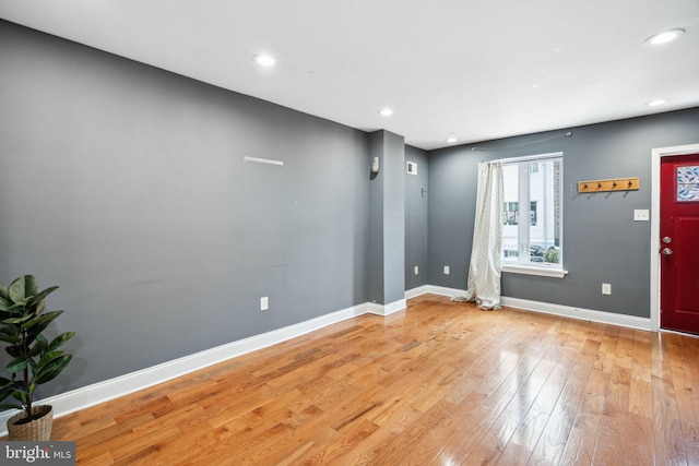 entryway with light hardwood / wood-style flooring