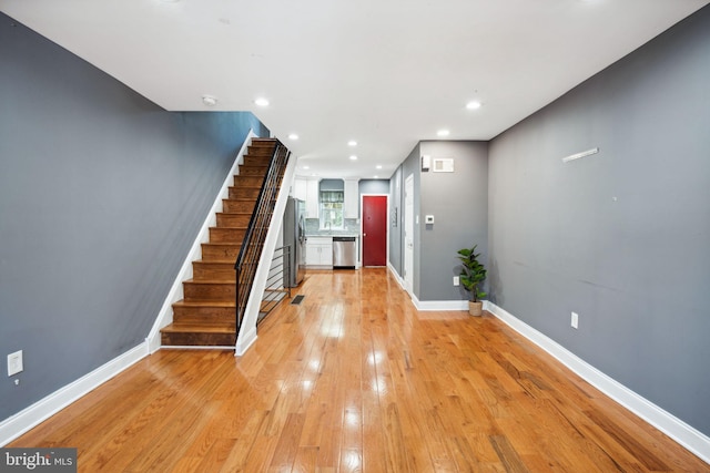 entrance foyer featuring light hardwood / wood-style flooring