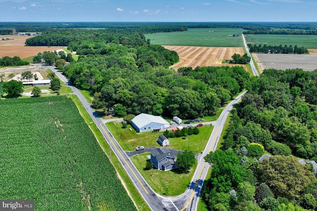 aerial view with a rural view