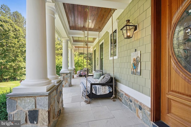 view of patio / terrace with a porch