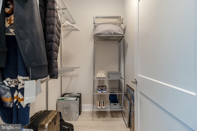 spacious closet featuring wood finished floors