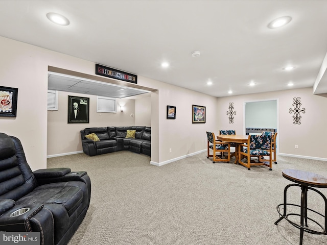 view of carpeted living room