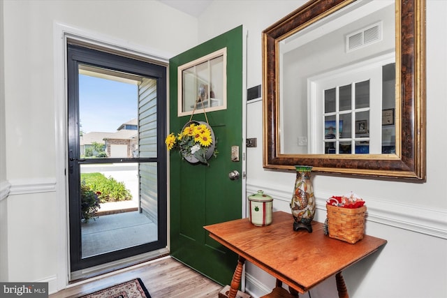 entryway featuring light hardwood / wood-style flooring