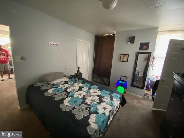 view of carpeted bedroom