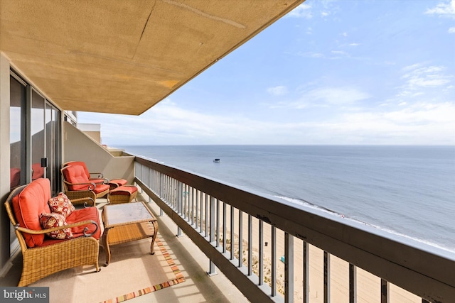 balcony with a water view