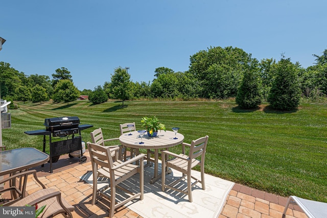 view of patio / terrace featuring a grill