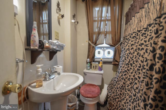 bathroom featuring toilet and sink