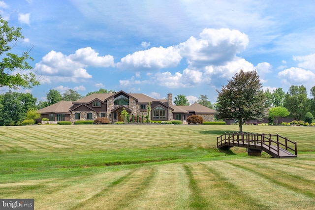 exterior space with a lawn