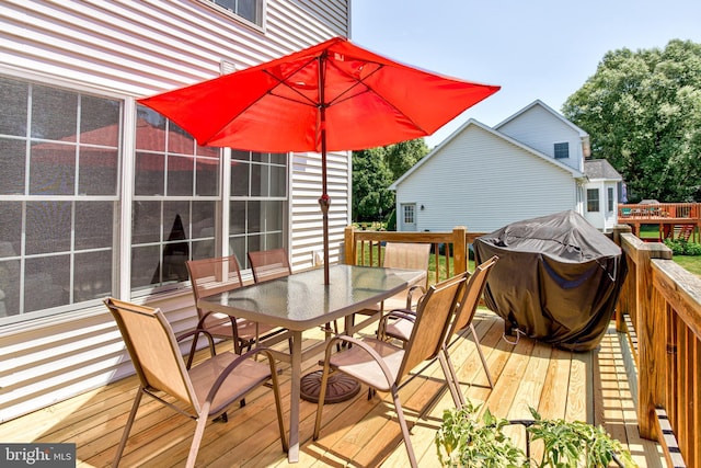 view of wooden deck