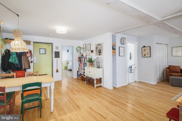 kitchen with light hardwood / wood-style flooring