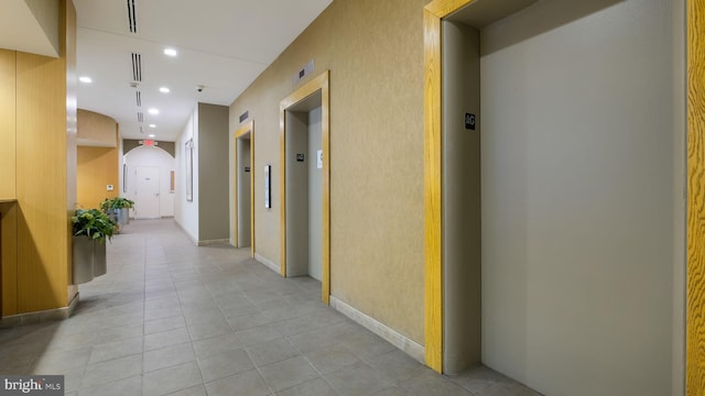 hallway featuring elevator