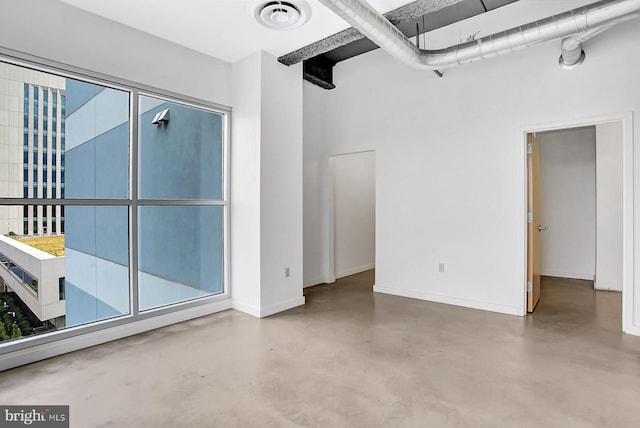 empty room with concrete floors