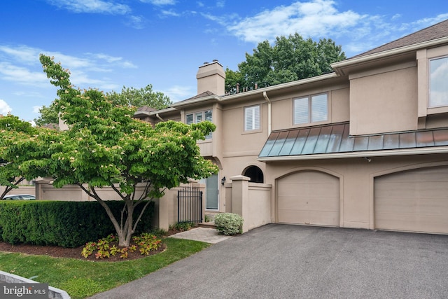 view of property with a garage