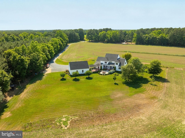 aerial view with a rural view