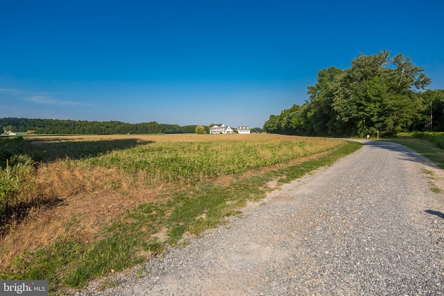 view of road featuring a rural view