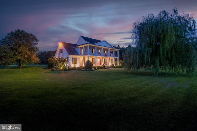 exterior space featuring a lawn