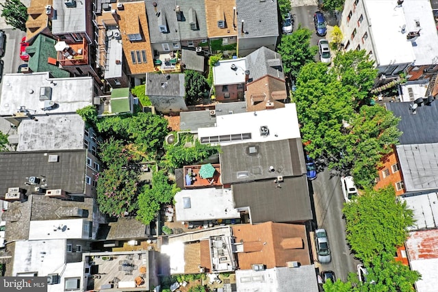 drone / aerial view with a residential view