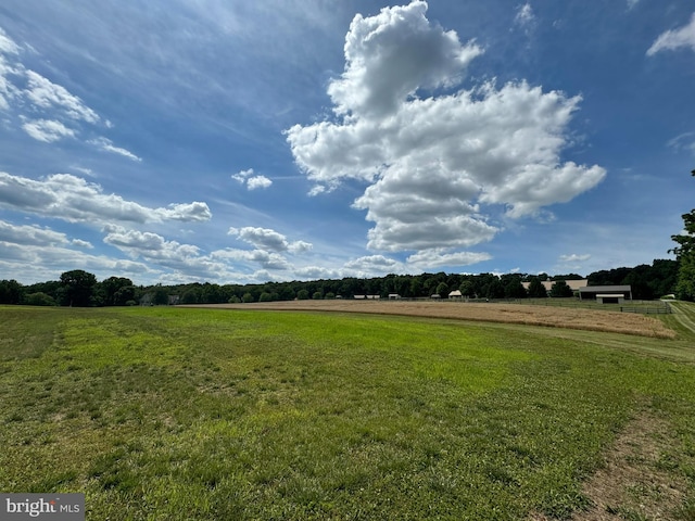 view of yard with a rural view