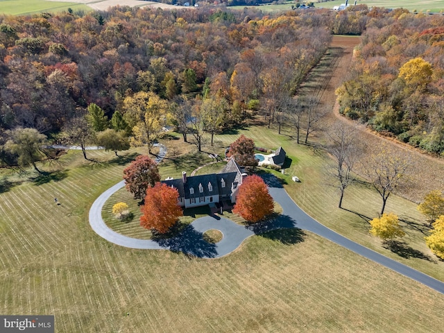 aerial view featuring a rural view