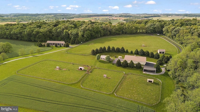 bird's eye view featuring a rural view